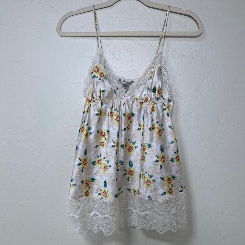 Victoria Secret Y2K Fairy‎ Babydoll Yellow Floral Lace Romantic Cottage Cami S